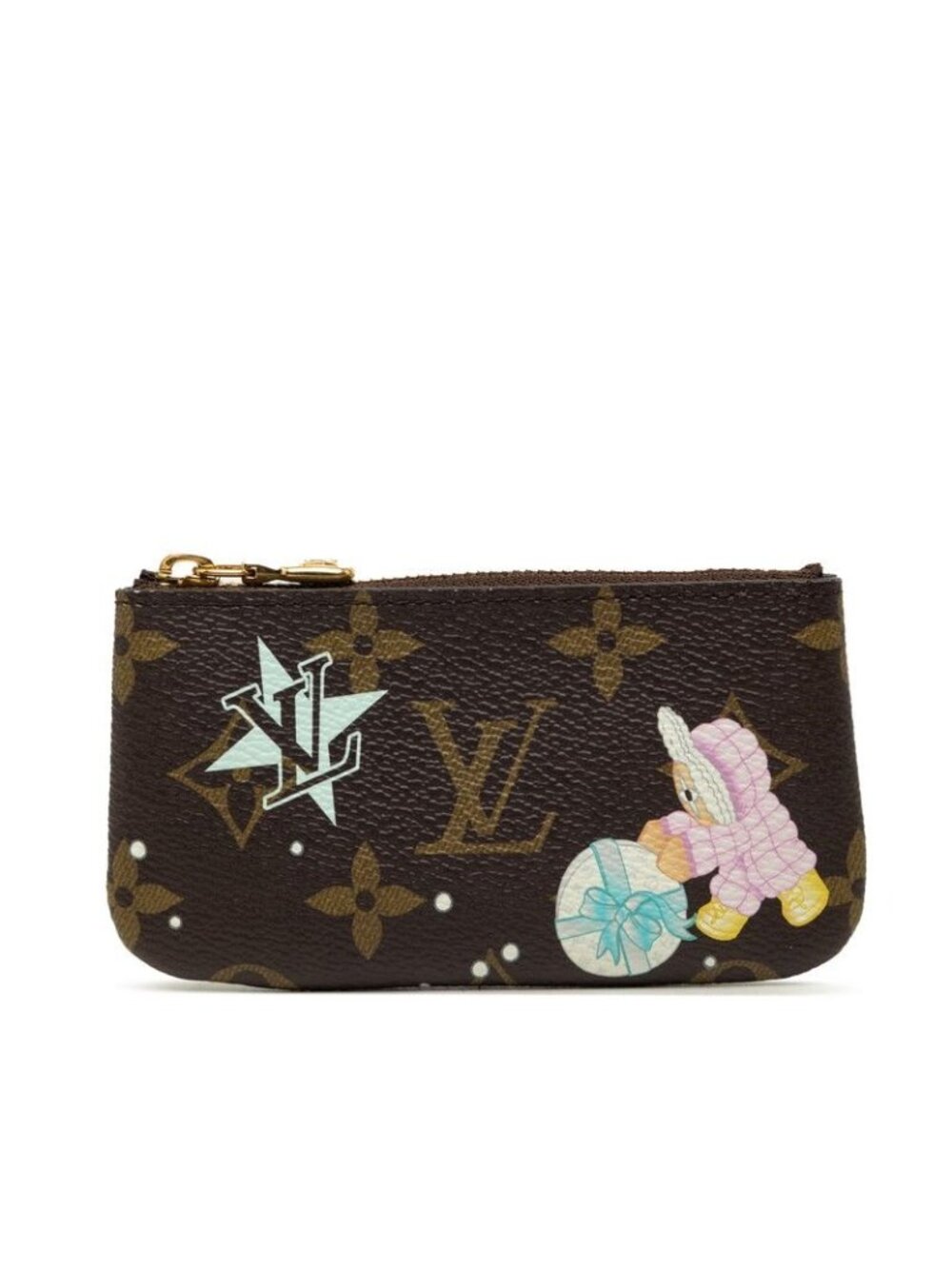 Louis Vuitton Monogram Vivienne Pochette Cles Coin Purse Key Case Azur Frost